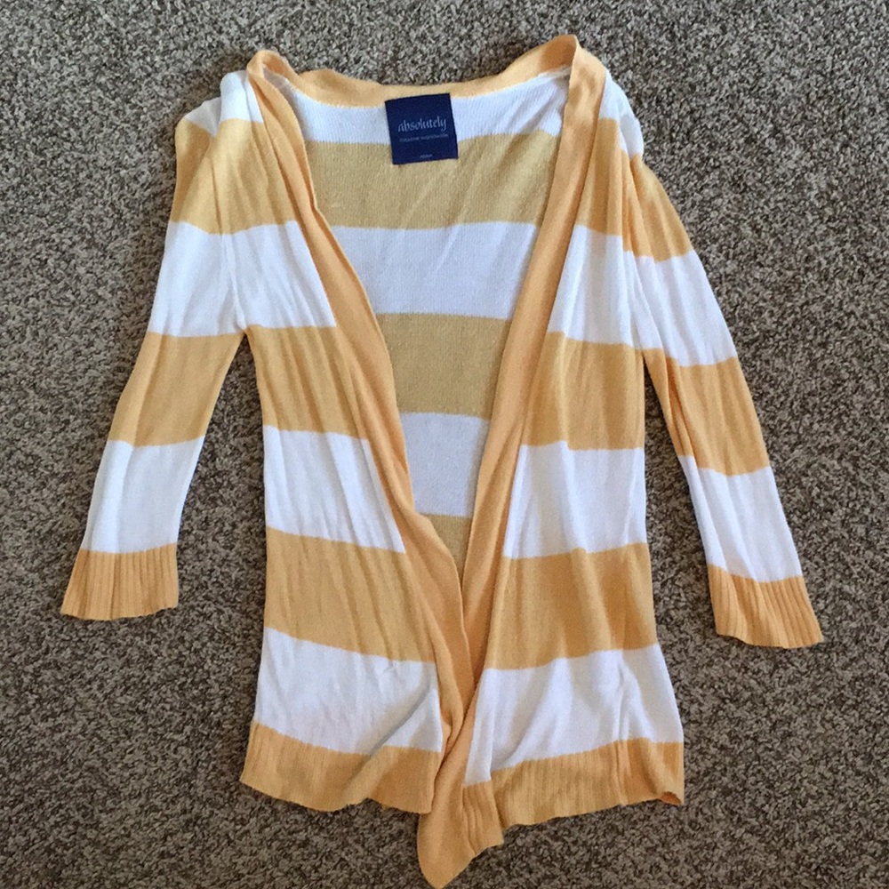 Yellow and white sweater